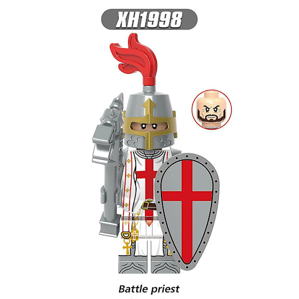 8 stk./sæt middelalderlige ridder actionfigurer byggeklodser kamp præst patronus ridder samling minifigurer samleobjekter legetøj børn fans gaver