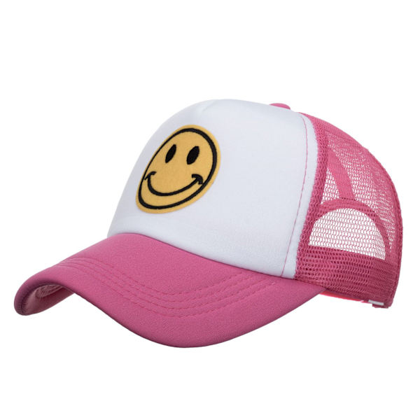 Smiley basebollkeps keps casual justerbar ha Plum red white