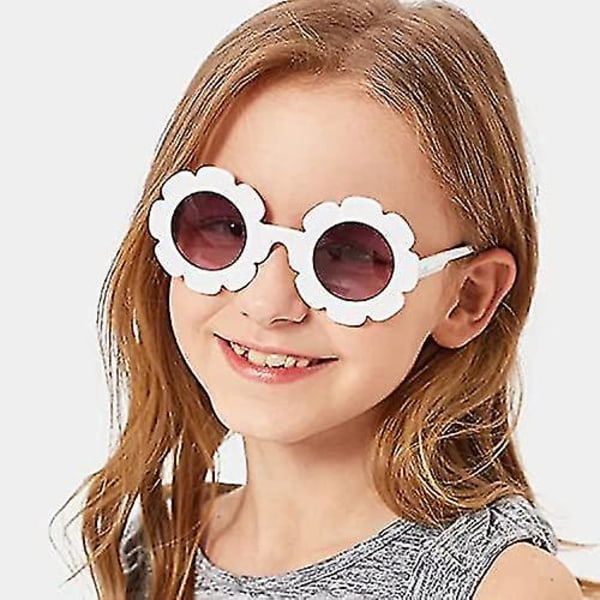 Børns Solbriller Runde Blomster Søde Småbørns Solbriller Uv 400 Beskyttelse Børn Pige Dreng Gaver