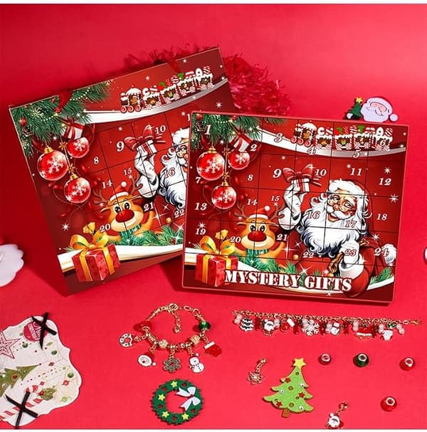 2024 Julkalender Blindbox Armband, 24-dagars Nedräkning Blindbox Armband, Armband DIY, Presentask