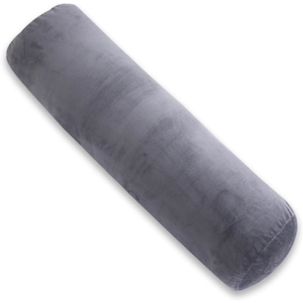 Kroppspute for voksne, full kroppspute for soving, lang rund nakkepute, kilepute, kroppspute for sidesovere med trekk (Grå)