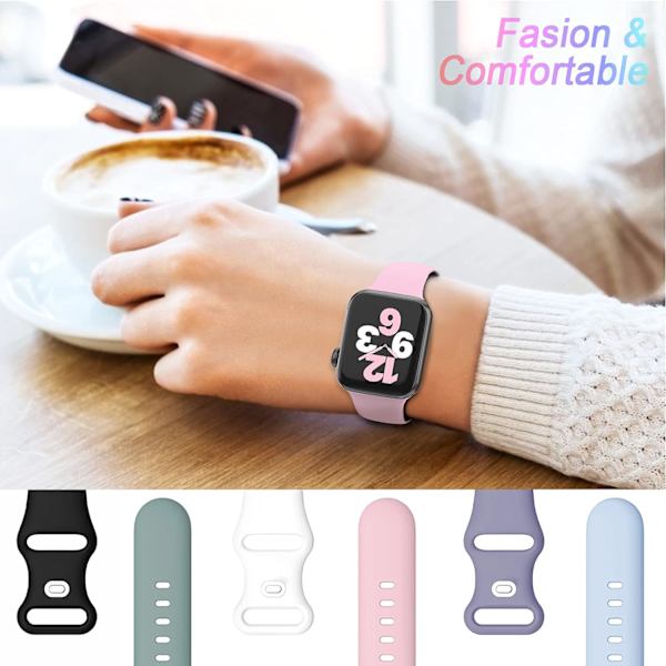 6 kpl:n ranneke Apple Watch -rannekkeelle 38mm 40mm 6 kpl 2 6pcs 2 42mm/44mm/45mm/49mm