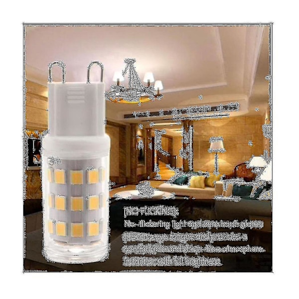 6 stk G9 LED-lamper, 3W halogenlamper, g9 fatning energibesparende LED-lampe, naturhvid, 360lm, ac 220-240
