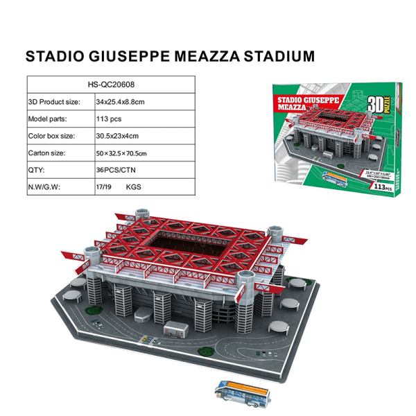 DIY 3D-palapeli jalkapallostadion kokoonpantu mallilahja SAN SIRO