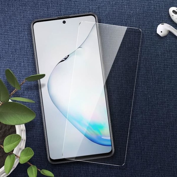 Galaxy Note 10 Lite skärmskydd härdat glas 9H Anti-fingeravtryck - Transparent vit