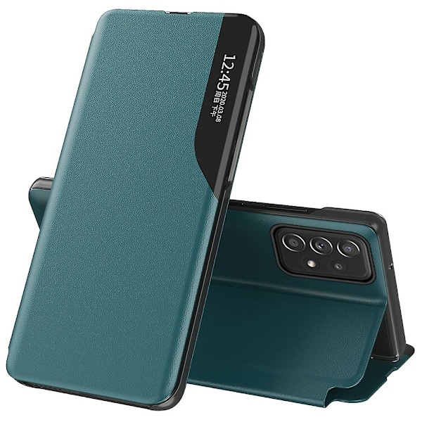 Fodral för Samsung Galaxy A53 5g Fönster Magnetisk Automatisk Stängning Anti-fall PU Läder Flip Folio Green