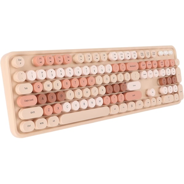 Trådlöst tangentbord och mus-kombo - 2.4G Retro Round Keycaps