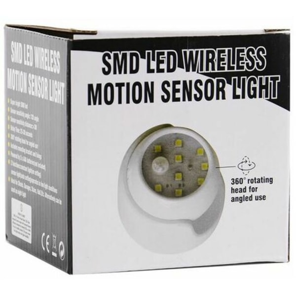 Utomhusvägglampa med rörelsesensor LED utomhuslampa Sladdlös batteridriven lampa 360 graders rotation och lutning