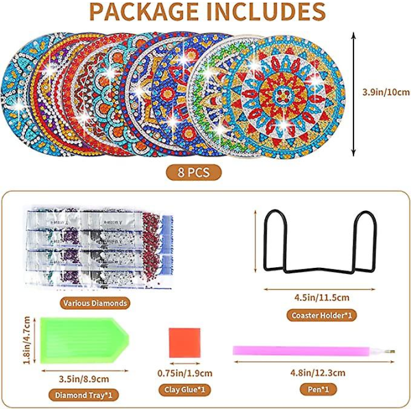 Pcs Diamond Måtter med Holdere, Håndværk til Voksne, Mandala Måtter til DIY Maleri, Måtter til Diamant Maleri