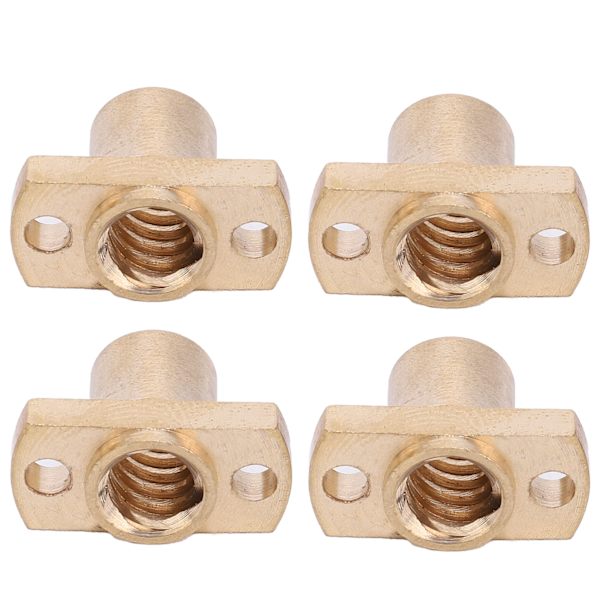 4 st Trapetsskruvmutter T8 Mässing H Flansch Hårdvara Fästelement 3D-skrivartillbehör 8mm