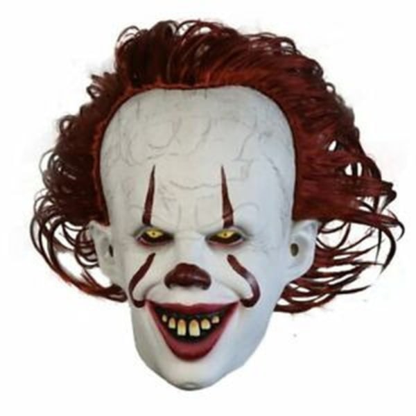 Halloween Cosplay Stephen King's It Pennywise Clown Mask Kostyme Maske uten LED En størrelse Maske uten LED Mask without LED But XL