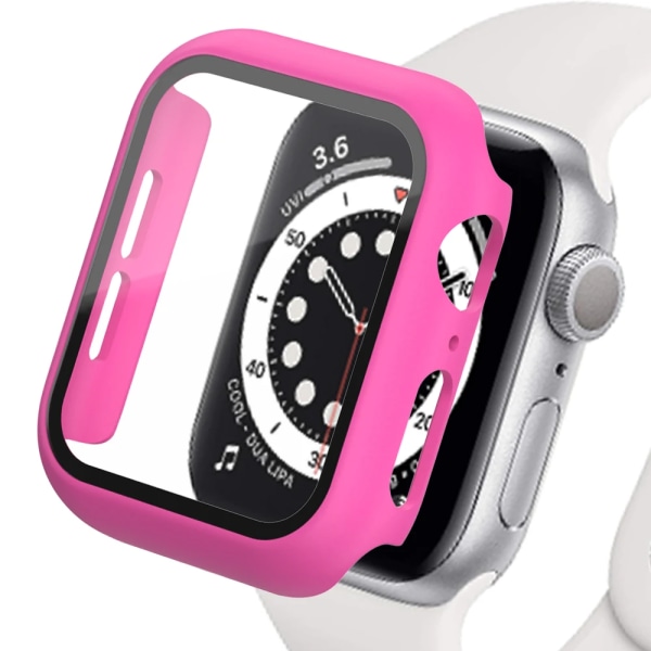 Hærdet cover til Apple Watch Watch Case 9 8 7 6 5 4 38 40mm Tilbehør Skærmbeskytter iWatch Serie 44mm 45mm 41mm 42mm Barbie pulver 23 Barbie powder 23 Series 654 SE 40MM