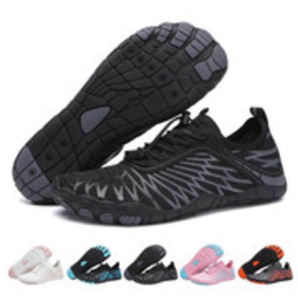 Lorax Pro Barefoot -kengät miehille ja naisille, vaelluskengät, liukumattomat ratsastusrantakengät, mustat Black 37
