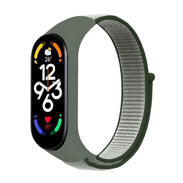 Nylon Mi band 4 5 6 Rem for håndledd - Myk justerbar armbånd Pulsera correa for Xiaomi Mi band 3 4 5 6 7 Armbånd Dypt oliven 30 Deep olive 30 Mi Band 3 4 5 6 7