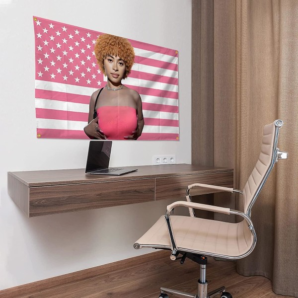 Ice Spice Flag 3x5 Ft Ice Rapper Spice Flag Amerikansk Flag Gobelin til Soveværelse Stue Sovesal Væg