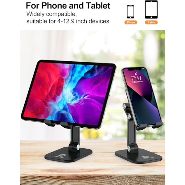 Mobiltelefonstativ, justerbar höjd och vinkel iPhone-stativ för De