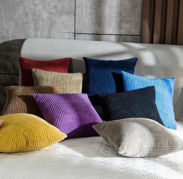 2 st Kuddfodral i Manchester, Enfärgade & Randiga Örngott (45*45cm) Blue