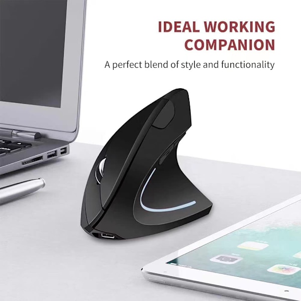 Ergonomisk mus, vertikal trådløs computermus 2.4G med