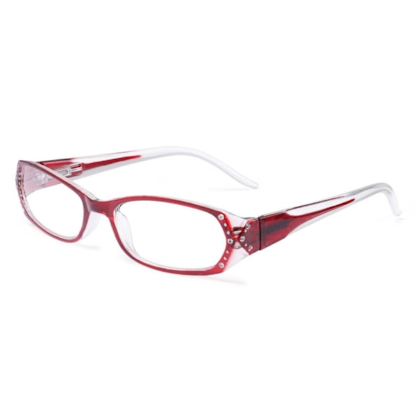 Tryckta glasögon Diamantbeströdda glasögon RÖD STYRKA 4.00 röd red Strength 4.00