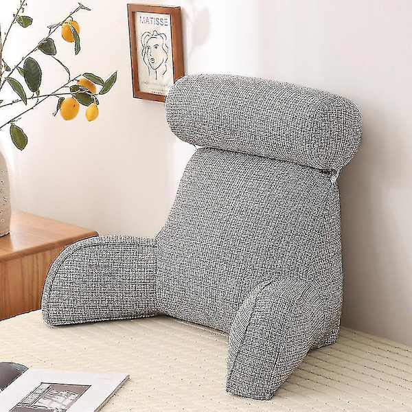Lesepute Kontor Sofa Sengeside Ryggpute Seng Lumbar støtteputer Ryggstøtte Ryggstøtte Hvile Smertelindringspute light grey