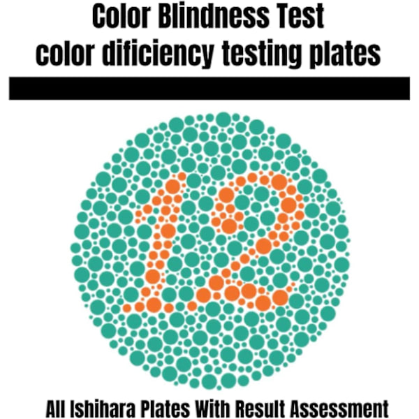 Ishihara Farveblindhedstestbog - 38 Plader, Optometri Synstestkort til Farveblindhed