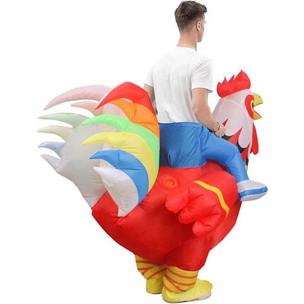Puhallettava asu, puhallettava kananpuku juhliin, Halloweeniin, jouluun, cosplayhin, aikuisten koko F&Q adult adult rainbow