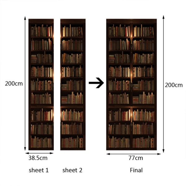 3D-dørklistermærke til bogreol (38,5*200cm*2), blomsterklistermærke til december