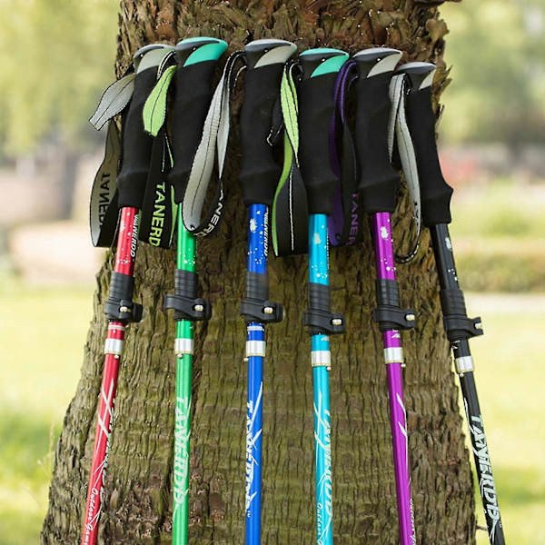5-delt foldbar vandrestav vandrestav vandring Naturehike Antishock sort[qb] black 110-130cm
