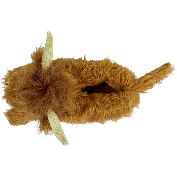Highland Cattle Tøfler, Fluffy Skotske Highland Cow Tøfler Plush