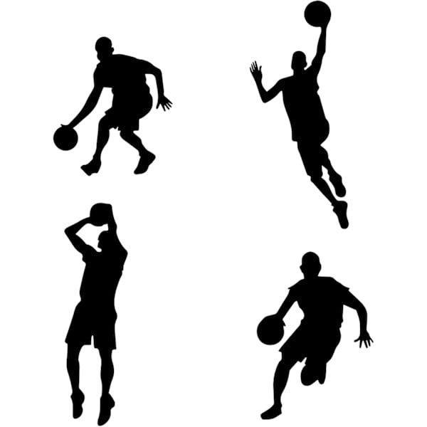 Basketball vægklistermærker til drenge, 4 stk. basketballklistermærker, atleter, vægdekoration til børn, boligindretning