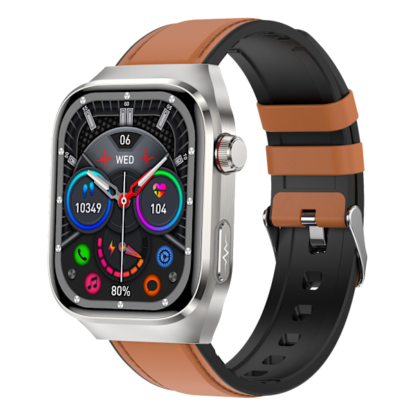 Smartwatch EKG, puls, blodtryck, sömn, stegräknare Brun Brun