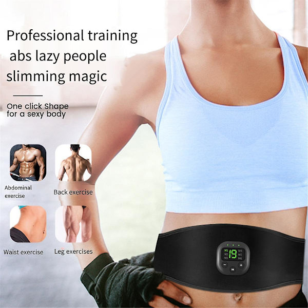 Ems Elektrisk Abs Bukbälte Smart Kroppsmassager Lat Muskelstimulering Fitness Massagebälte Hemma Gym Utrustning