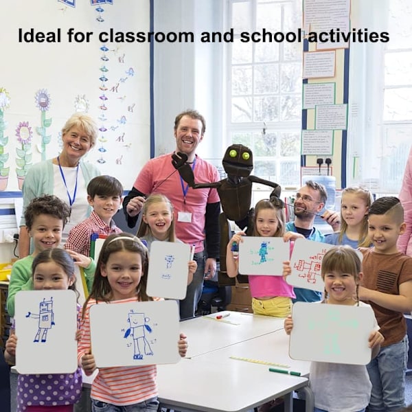 Mini whiteboard med tørrmarkering, 8,2 x 11,8 tommer dobbeltsidet mini whiteboard med penne og viskelæder, holdbare bærbare whiteboards 1pc