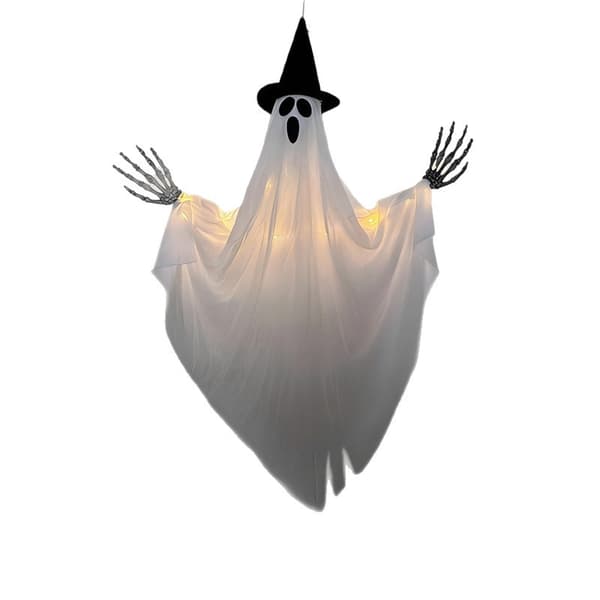 Halloween Lysende Trollmannhatt Spøkelse Hengende Dekor, 80x90cm Utendørs Hagepynt 80*90CM