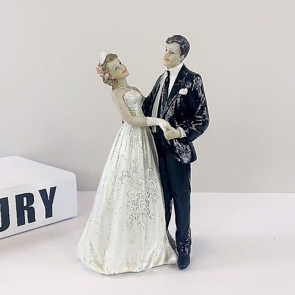 Bryllup Brudgom Harpiks Ornament Statue Kake Topper Bryllupsdekorasjon Sta style 2