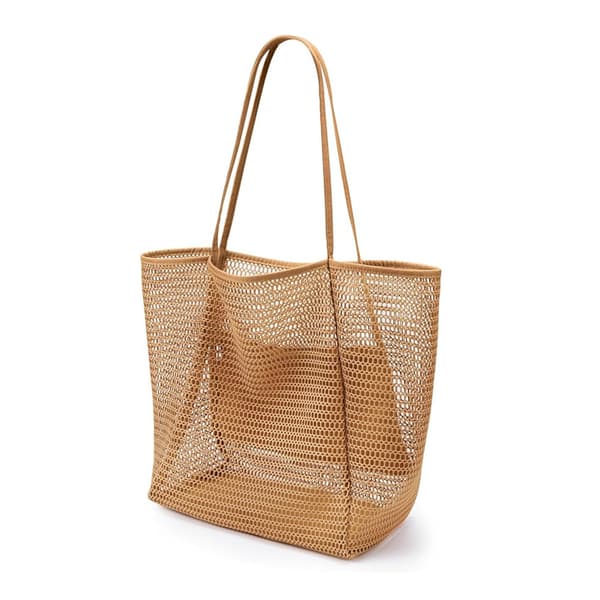 Mesh Strandveske Lett Skulderveske brown