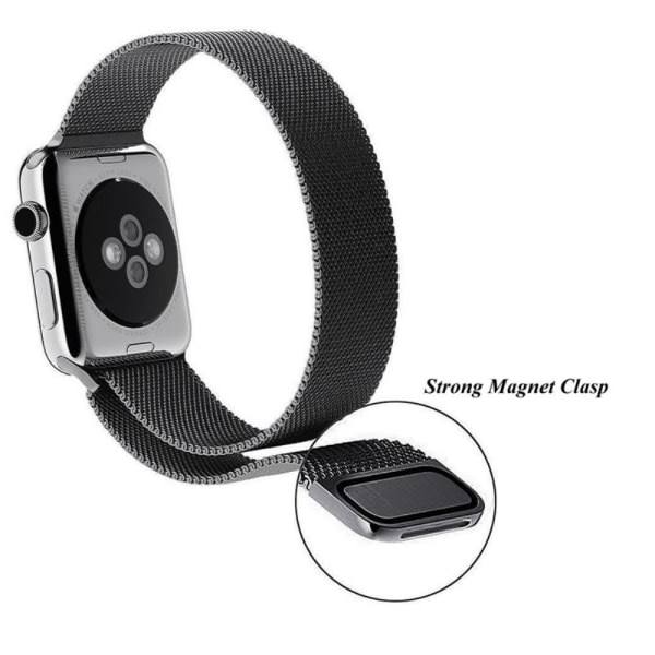 IC Milanese Loop Metal Armbånd Apple Watch 42/44/45/49mm Sort Sort Sort