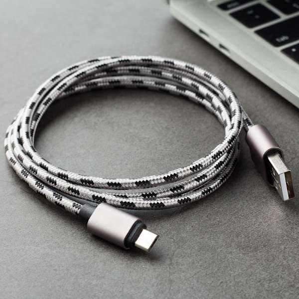 2m flätad laddningskabel USB typ-c laddare för Samsung Galaxy -- 5-pack