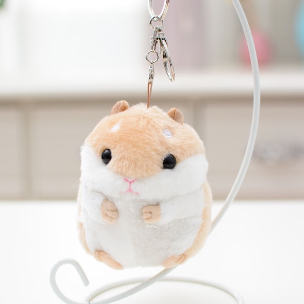 Søt hamster plysj nøkkelring Nøkkelring for utstoppede dyr Cha brun