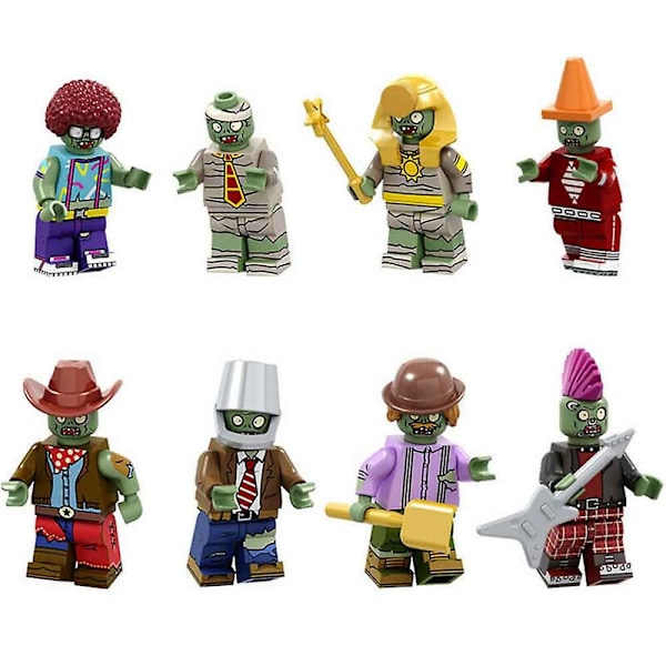 8 pcs Plants Vs Zombies Action Mini Figures Building Blocks Kids Suitable Toy Gift Set Db