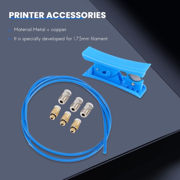 til PTFE Bowden Tubing XS-serie 1M og rørafskærer til 3D-printer 1,75 mm filament med pneumatisk F