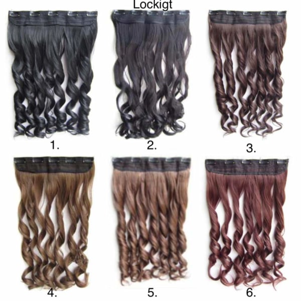 Clip-on / Hårextensions krøllete & rett 70cm - Flere farger Curly - 1