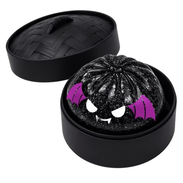 Halloween-simuleringsbulle klämleksak – Mat-tema stresslindrande fidget 8,5 cm Black