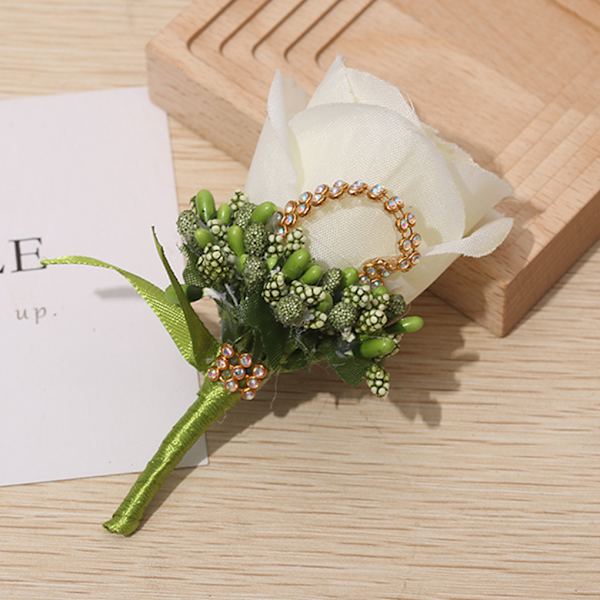 Bryllups Boutonniere Sikker og Genanvendelig Brudgom Tilbehør Broscher Green
