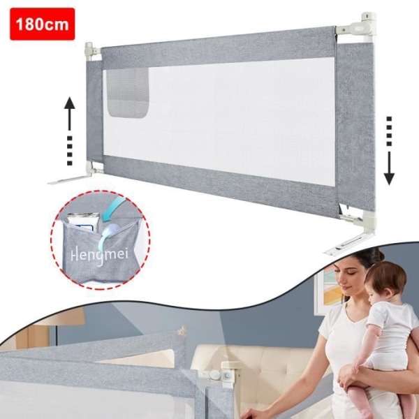 YRHOME Bed rail - Adjustable in height - 180 cm - Fall protection - For babies and children