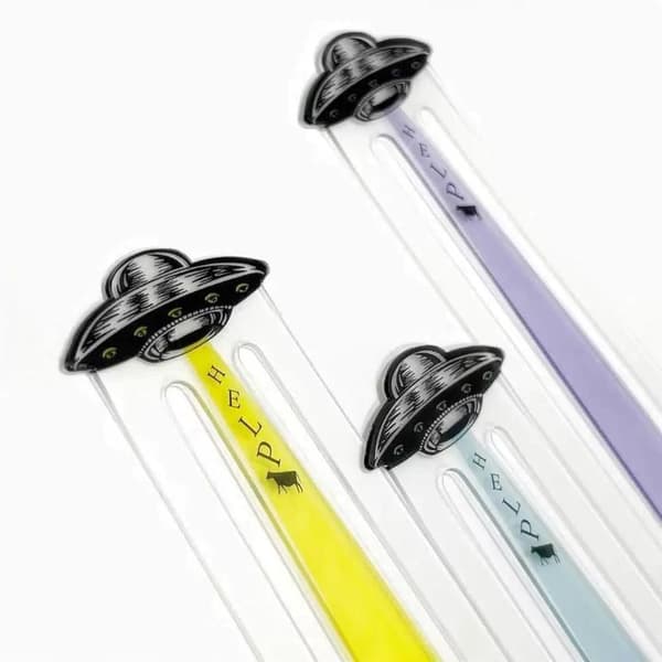 1/3 kpl luova UFO-kirjanmerkki läpinäkyvä akryylisivuindeksi Re{BT} A2