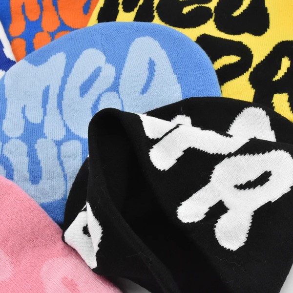2023 Ny stickad mössa mössa män kvinnor stycke kvalitet mössa Mea Culpa Y2k het mode hundra ta kall mössa för kvinnor hattar rosa pink