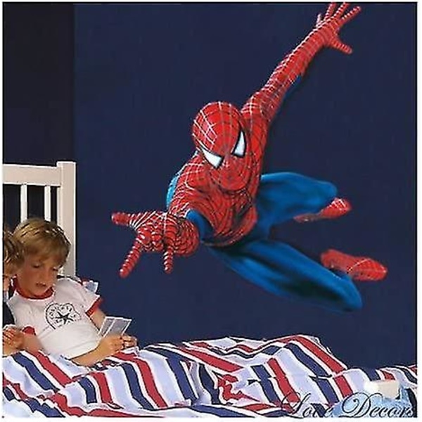 Gigant Spiderman veggklistremerker for barn og gutter, soveromsklistremerker, kunst, veggdekor.