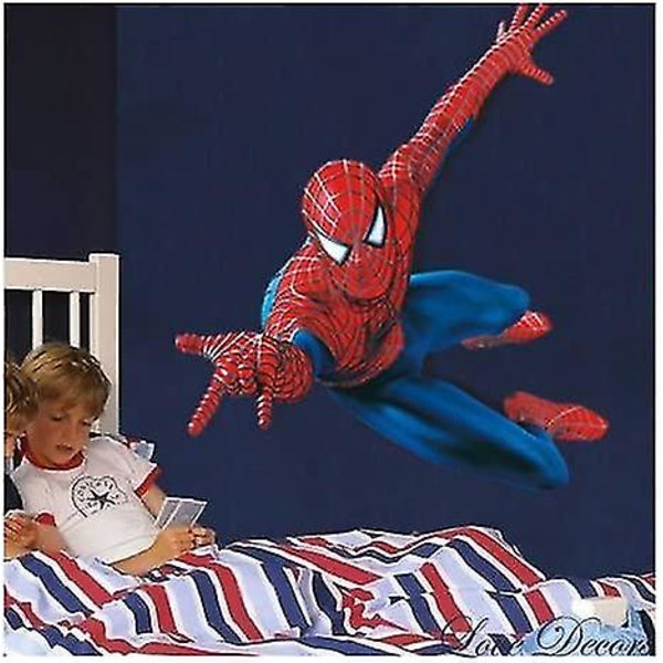Jättimäiset Spiderman-seinätarrat lapsille ja pojille, makuuhuoneen tarrat, taide, seinäkoriste.
