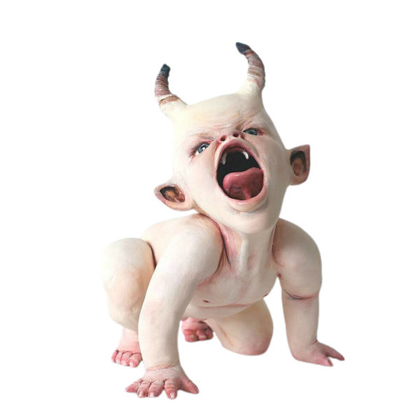 Halloween Creepy Devil Baby Resin Statue Scary Haunted Prop F